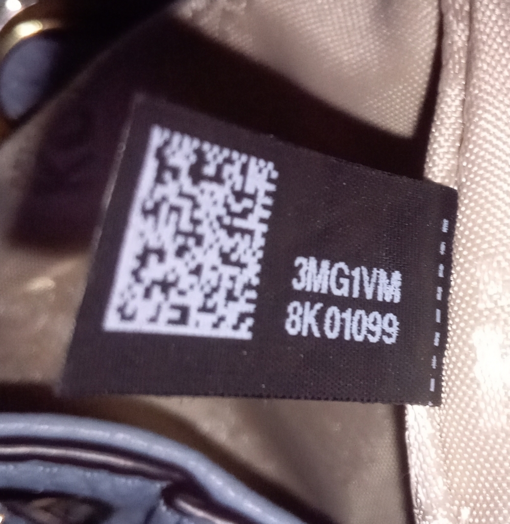 Michael Kors Riley Powder Blue Pebbled Leather Gold Studded Drawstring Backpack - Picture 12 of 12
